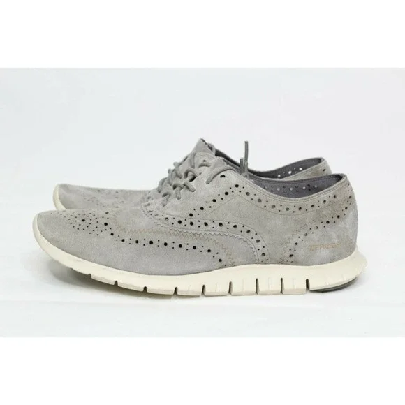 Cole Haan ZeroGrand Shoes Gray Suede Wingtip Oxford Sneakers Woman's Size 9 - Picture 3 of 8
